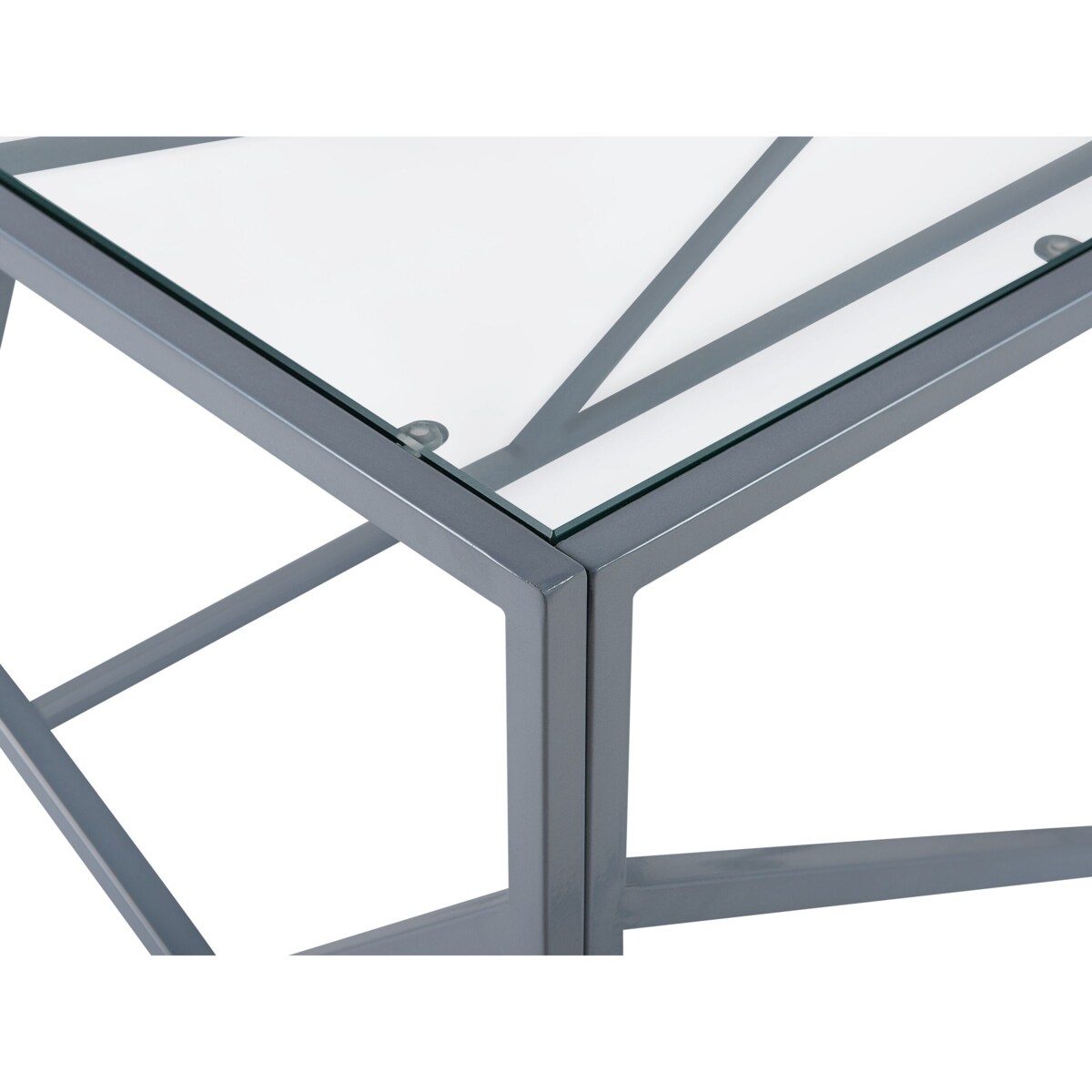 Stolik kawowy szklany srebrny ORLAND