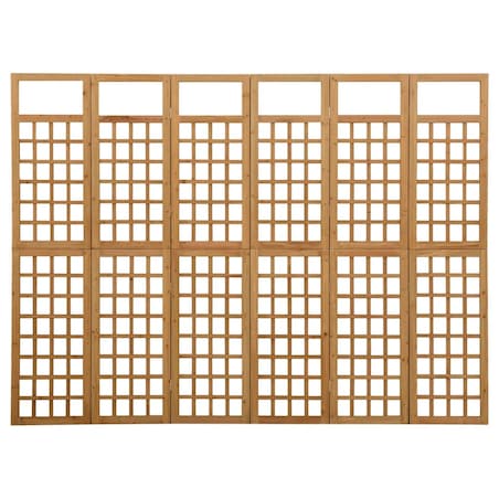 vidaXL Parawan pokojowy 6-panelowy/trejaż, drewno jodłowe, 242,5x180cm