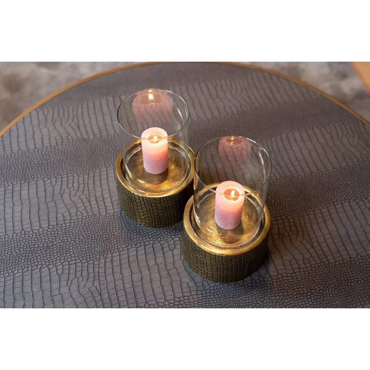 Okrągły stolik kawowy Classio 7532 Richmond Interiors teksturowany elegancki brązowy