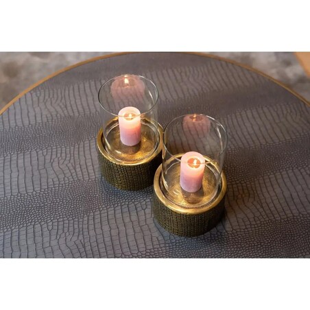 Okrągły stolik kawowy Classio 7532 Richmond Interiors teksturowany elegancki brązowy