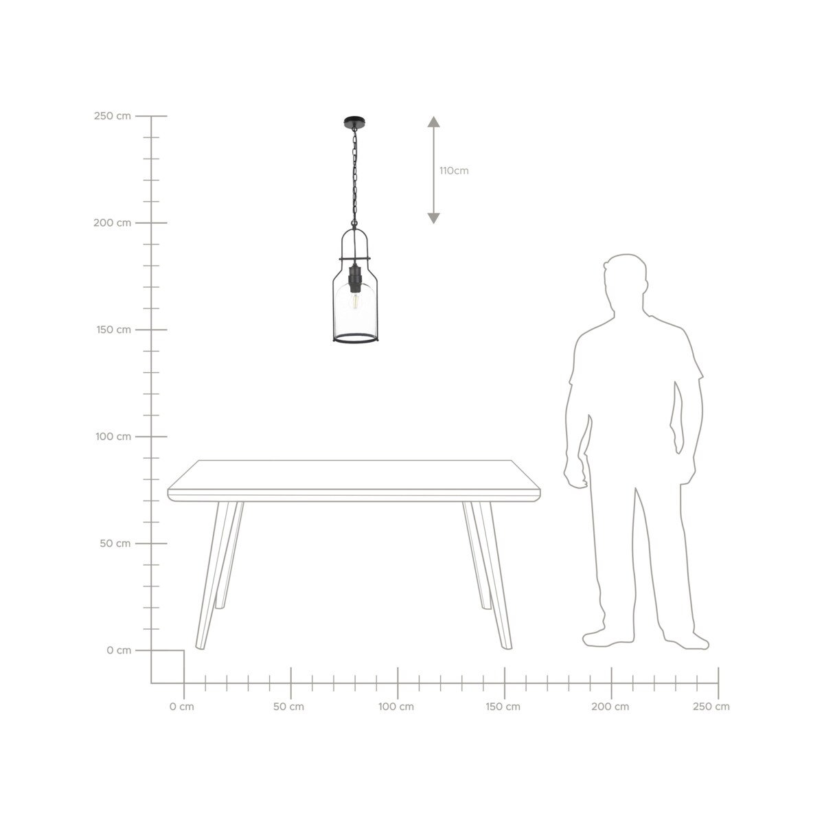 Lampa wisząca metalowa czarna BASHILO