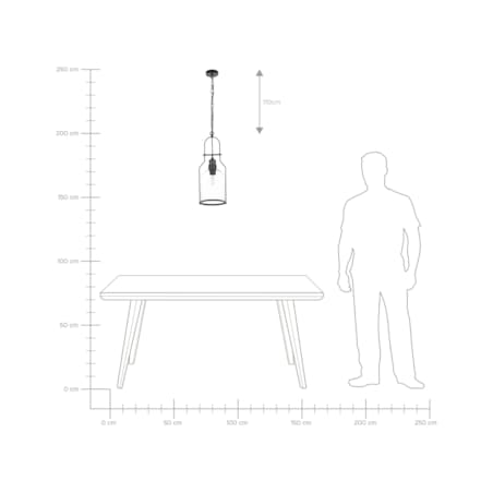 Lampa wisząca metalowa czarna BASHILO