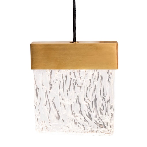 Szklana lampa wisząca Vetro P0573D Maxlight LED 4,5W 3000K złoty przezroczysty