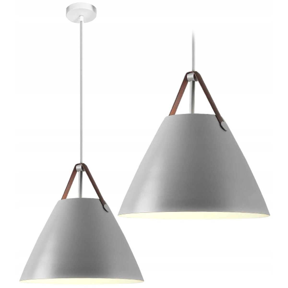 Lampa Wisząca Duża Nowoczesna Buffo E27 Szara