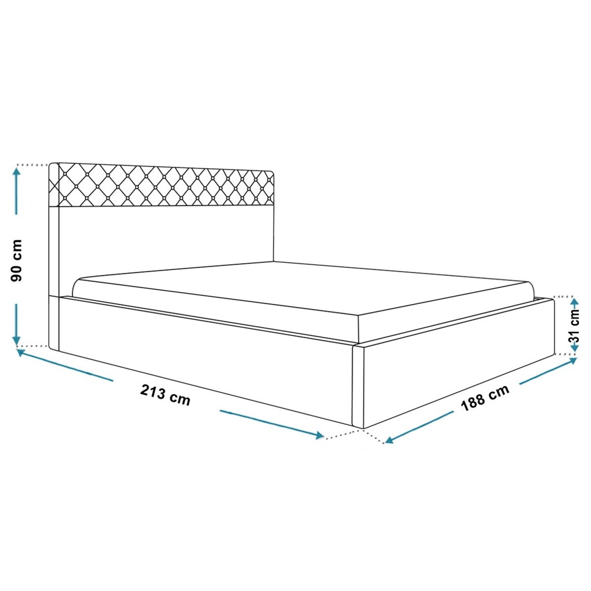 Łóżko sypialniane 180x200 OLDO 4 tapicerowane, pikowane, pojemnik-różowe
