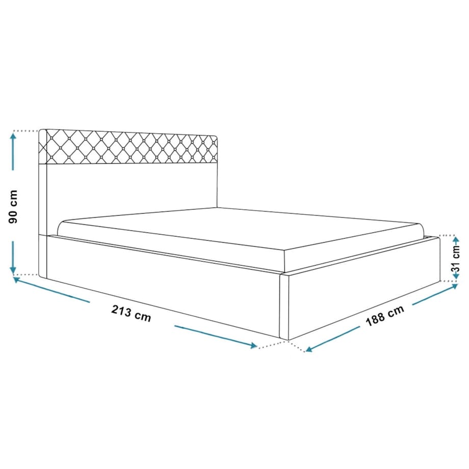 Łóżko sypialniane 180x200 OLDO 4 tapicerowane, pikowane, pojemnik-różowe