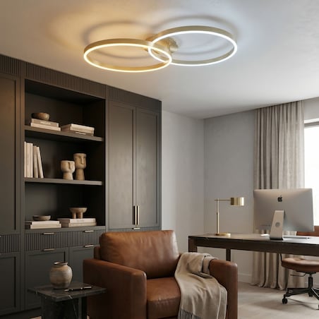 Lampa Sufitowa Swe062-C Led Złoty Szczotkowany, Metal, Tworzywo Sztuczne
