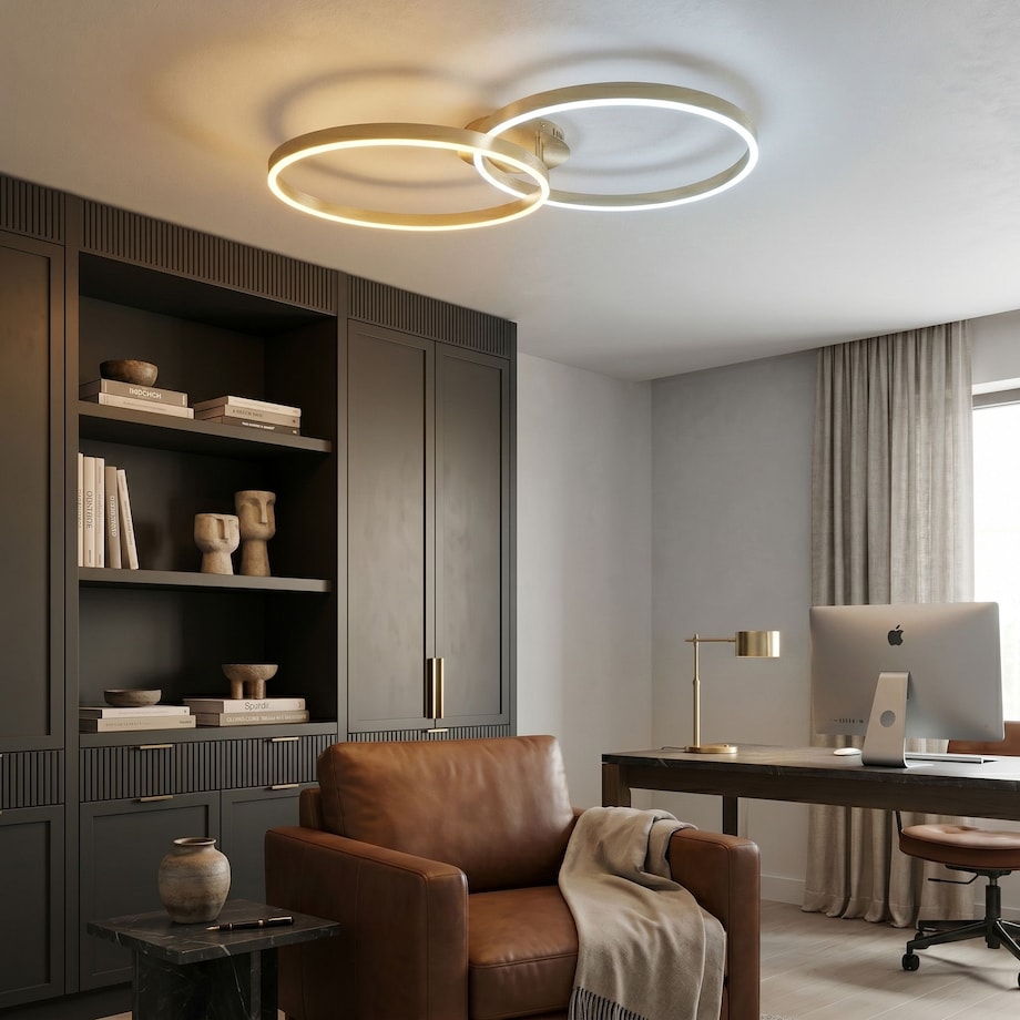 Lampa Sufitowa Swe062-C Led Złoty Szczotkowany, Metal, Tworzywo Sztuczne