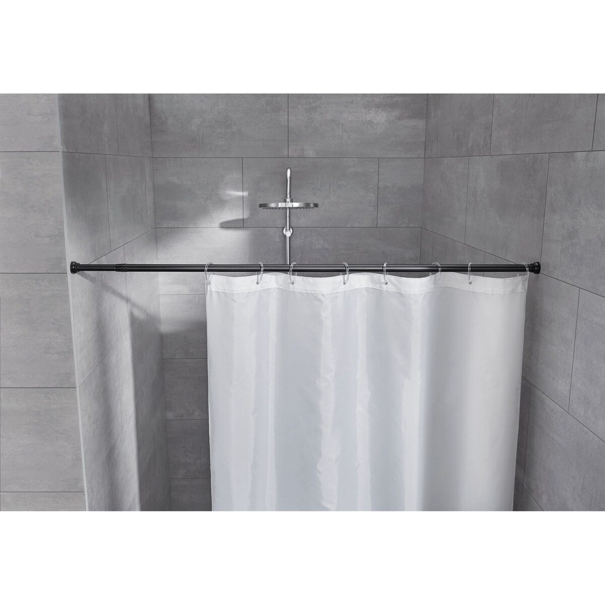 Kleine Wolke Drążek prysznicowy teleskopowy 21 mm 125-220 cm czarny mat aluminium uszlachetnione