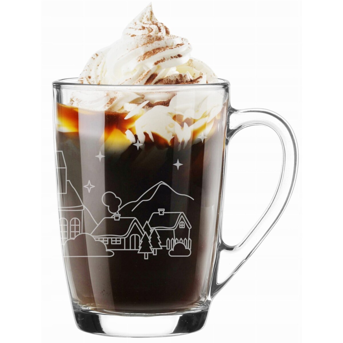 Kubek ŚWIĄTECZNY z nadrukiem do kawy herbaty Ala Domki 300ml