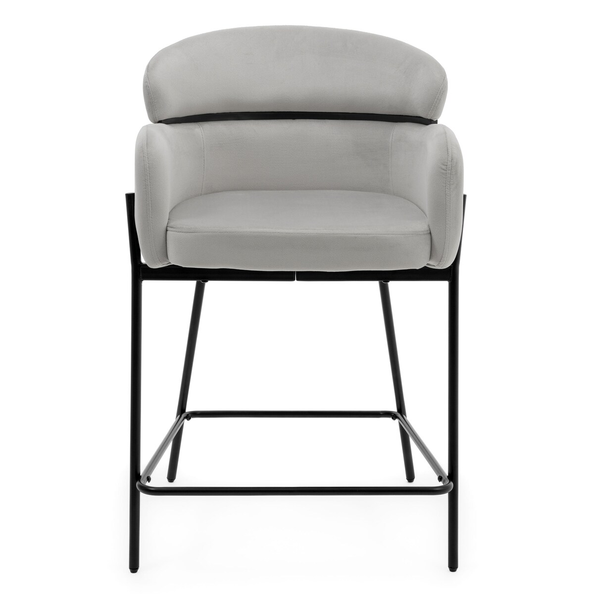 Hoker tapicerowany welurowy do salonu BOLZANO jasnoszary