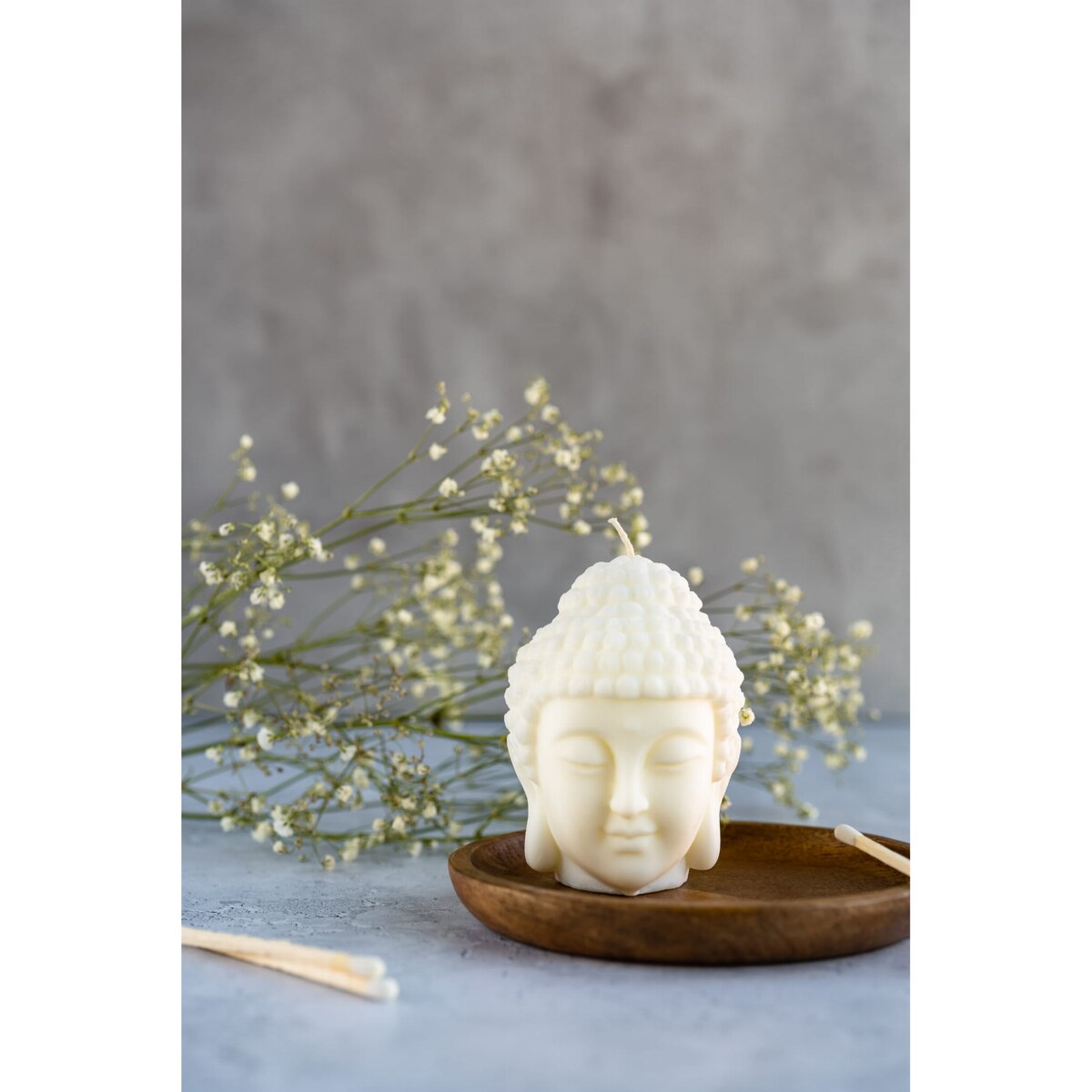 Świeca sojowa głowa Buddha, 210 g, INSPIRA