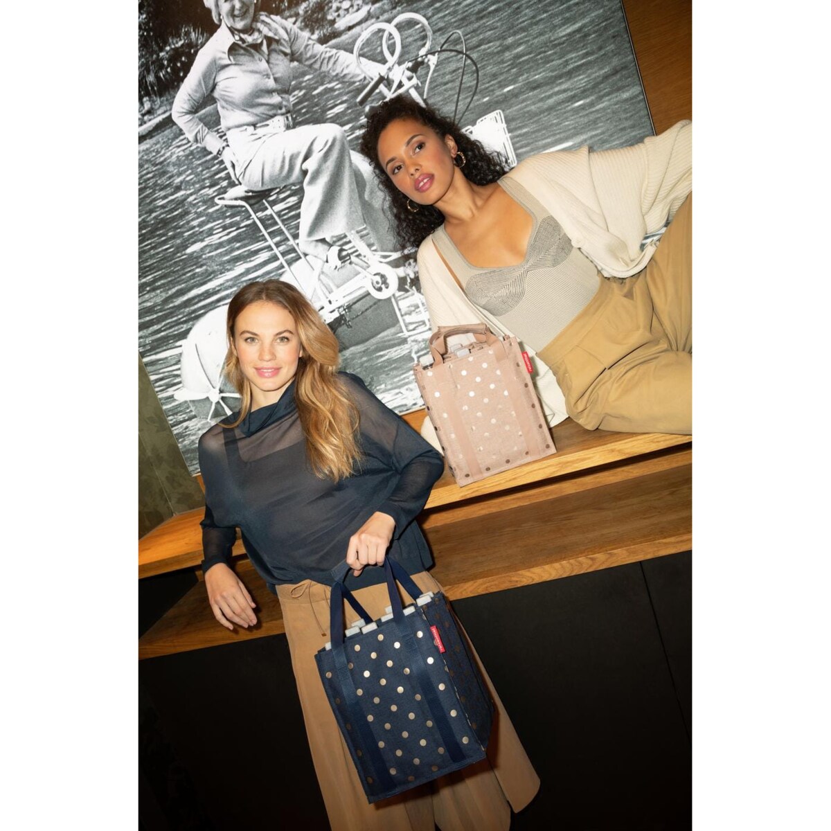 Torba BOTTLEBAG, metallic dots coffee