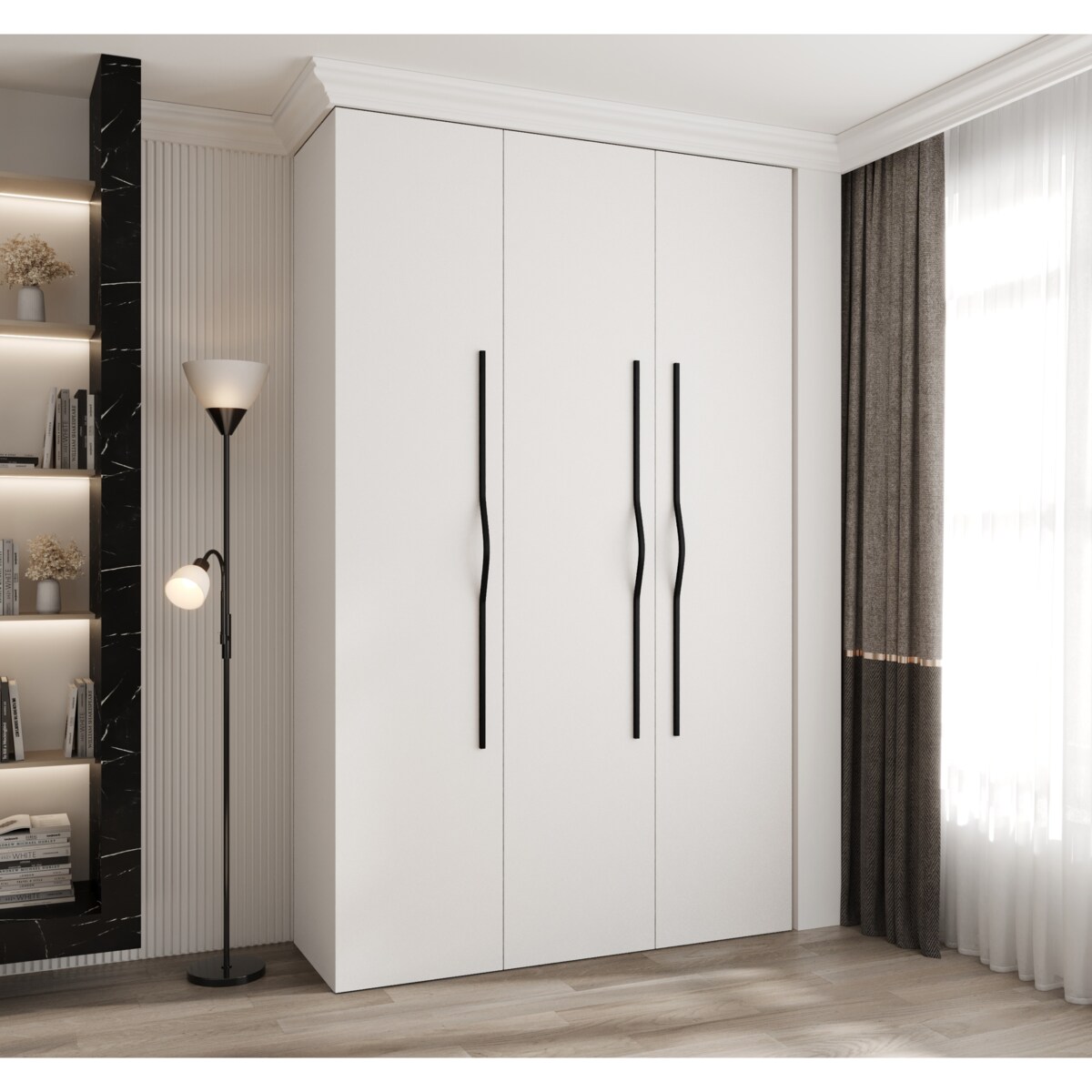 Szafa trzydrzwiowa Como 2 150 gł.40 biały+czarny