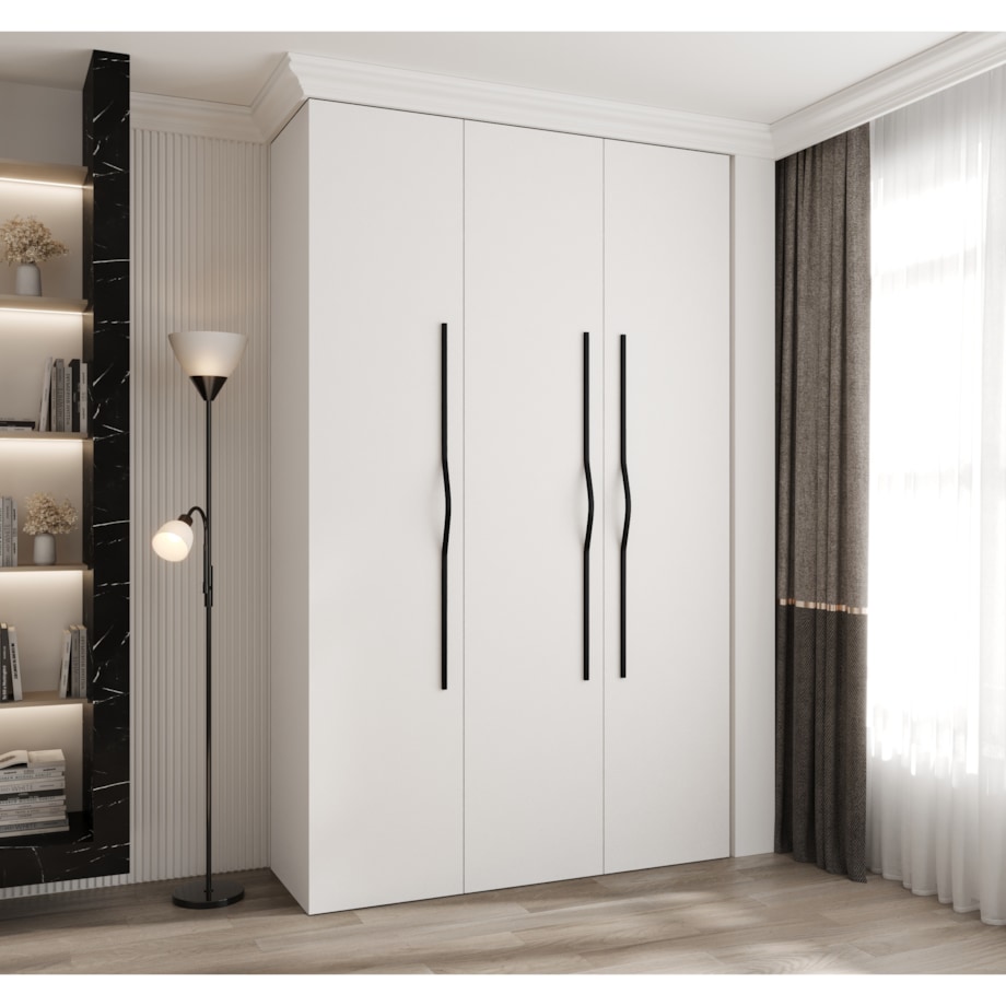 Szafa trzydrzwiowa Como 2 150 gł.40 biały+czarny