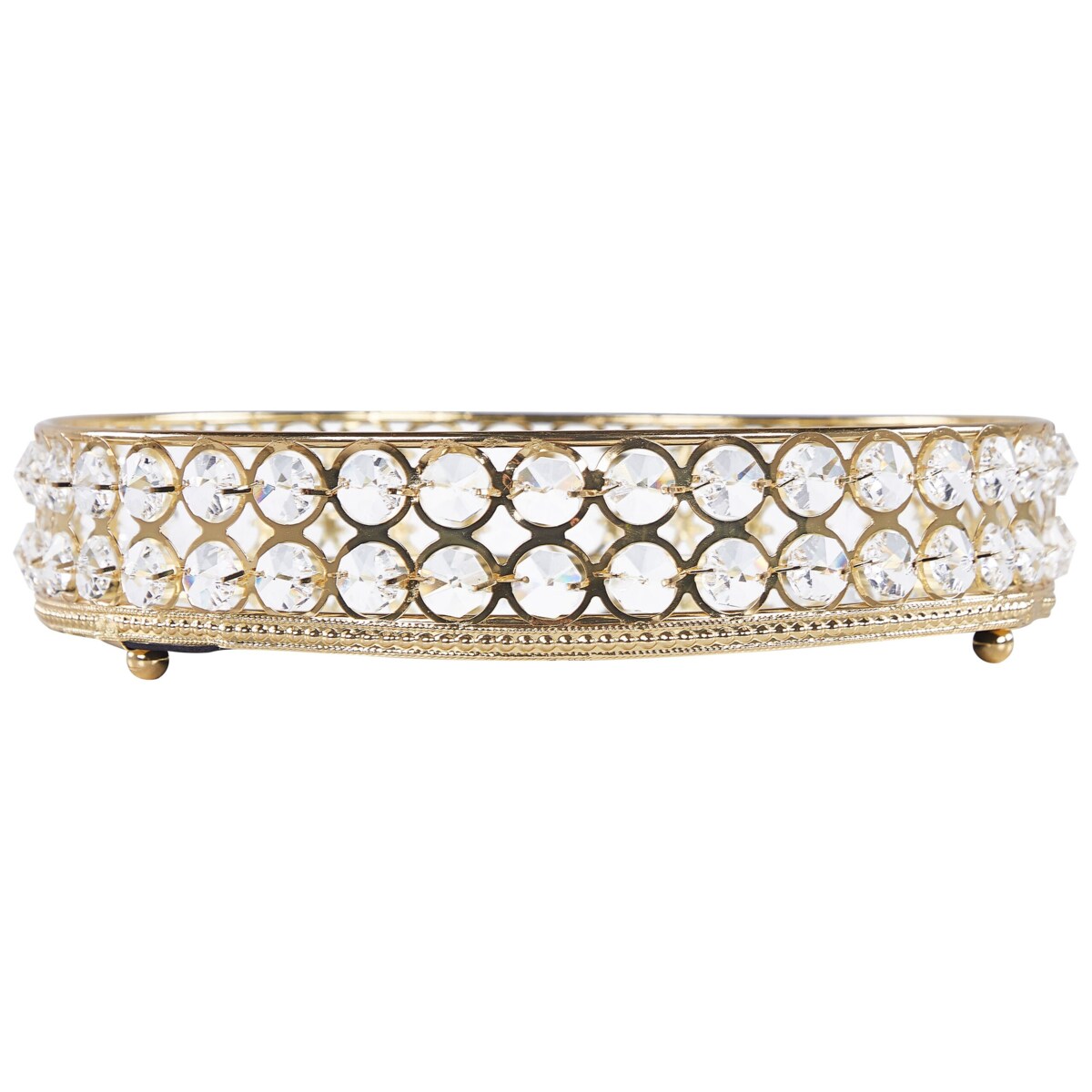 Taca dekoracyjna lustrzana okrągła złota VATAN