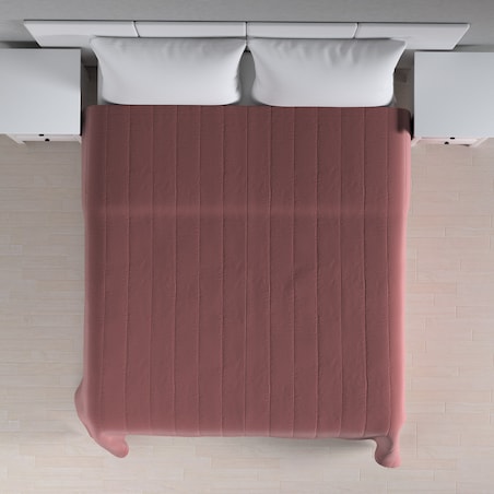 Narzuta pikowana w pasy 260x210 jasna śliwka - welwet