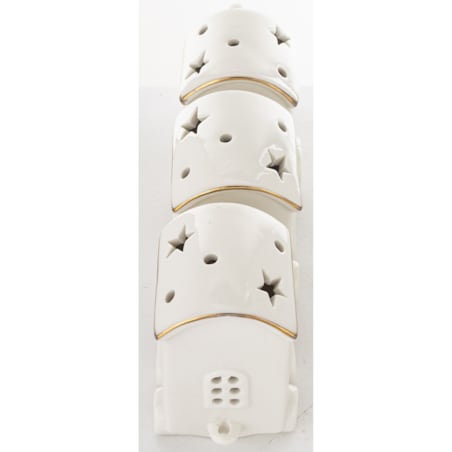 Dekoracja - ceramiczny pociąg LED 9x24x6 cm WHITE
