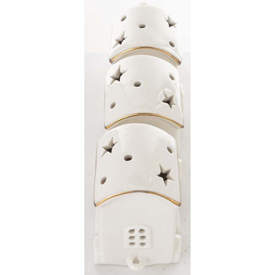 Dekoracja - ceramiczny pociąg LED 9x24x6 cm WHITE