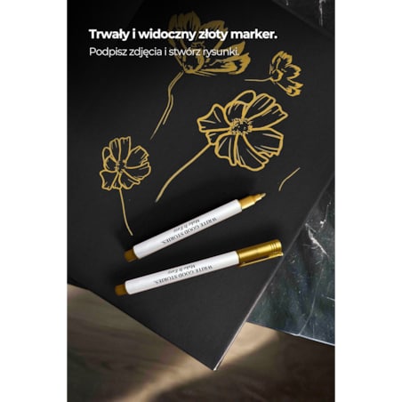 Złoty Metaliczny Marker do podpisywania zdjęć „New Write Good Stories”