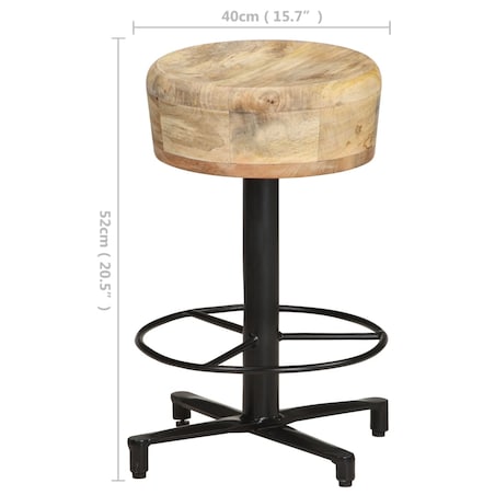 vidaXL Stołki barowe, 2 szt., 52 cm, lite drewno mango
