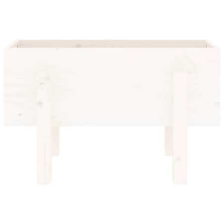 vidaXL Donica ogrodowa, biała, 62x30x38 cm, lite drewno sosnowe