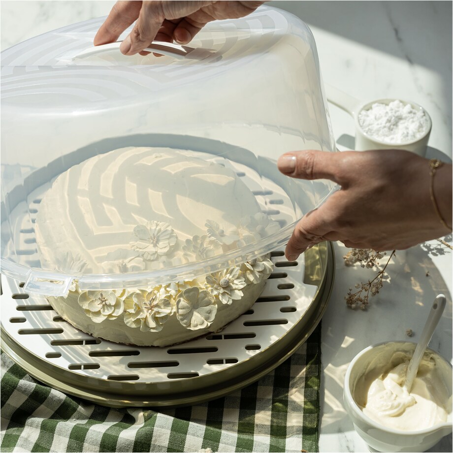 Pojemnik Na Tort Chłodzący Na Ciasto 15,6 Cm Okrągły Tortownica Z Pokrywą