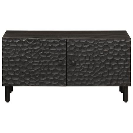 vidaXL Stolik kawowy, czarny, 80x50x40 cm, lite drewno mango