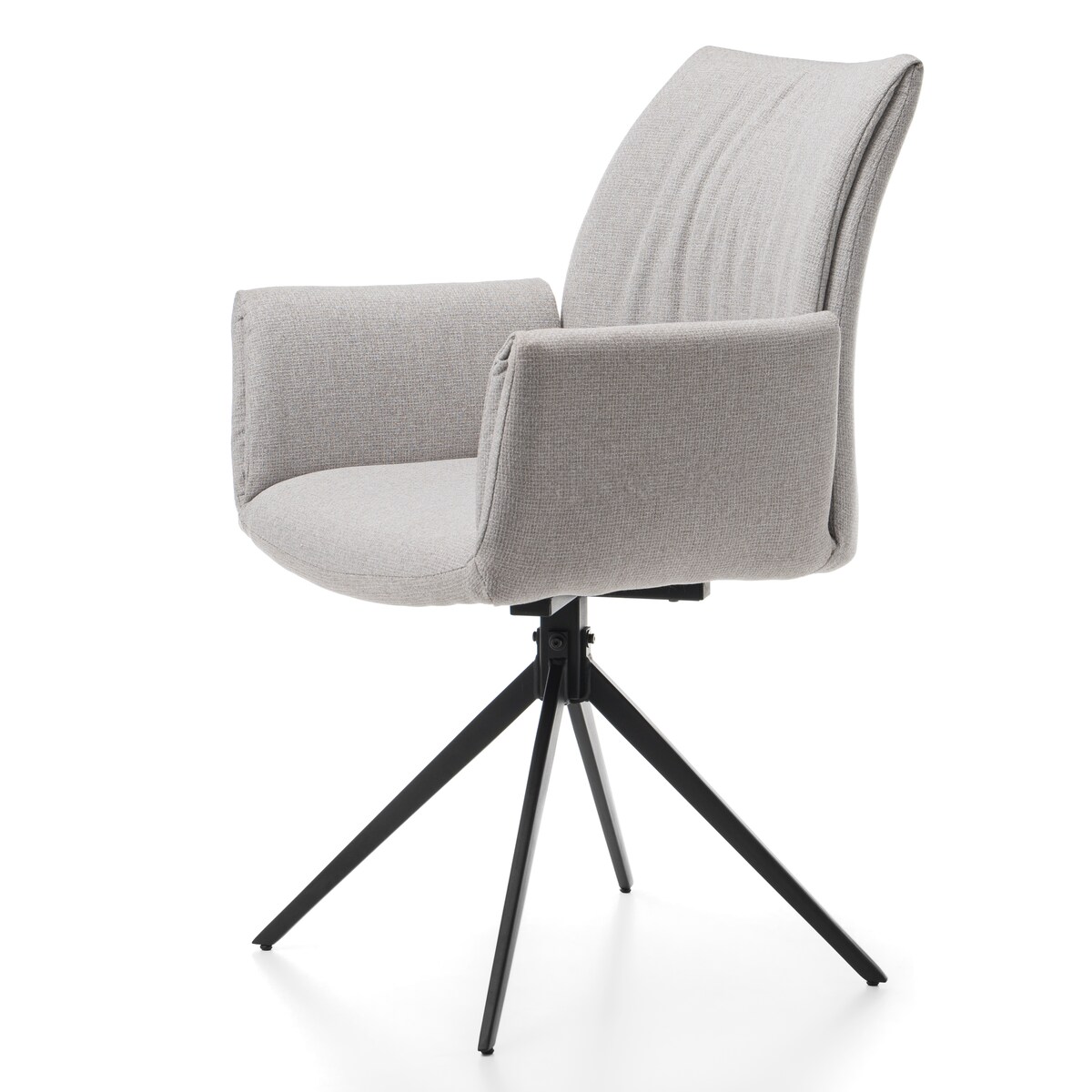 Krzesło tapicerowane tkanina typu sawana glamour do salonu PRATO szare