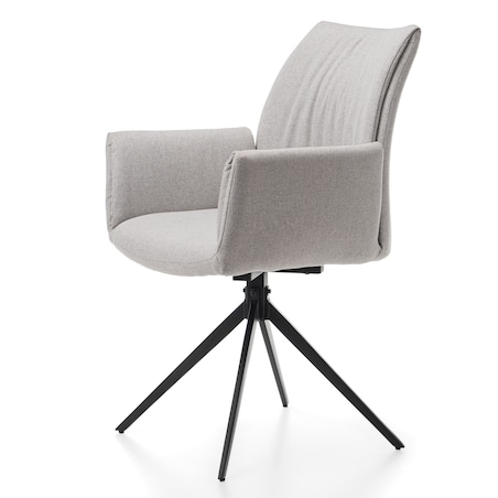 Krzesło tapicerowane tkanina typu sawana glamour do salonu PRATO szare