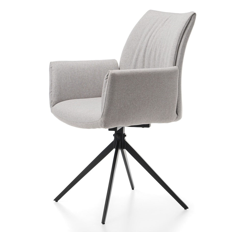 Krzesło tapicerowane tkanina typu sawana glamour do salonu PRATO szare