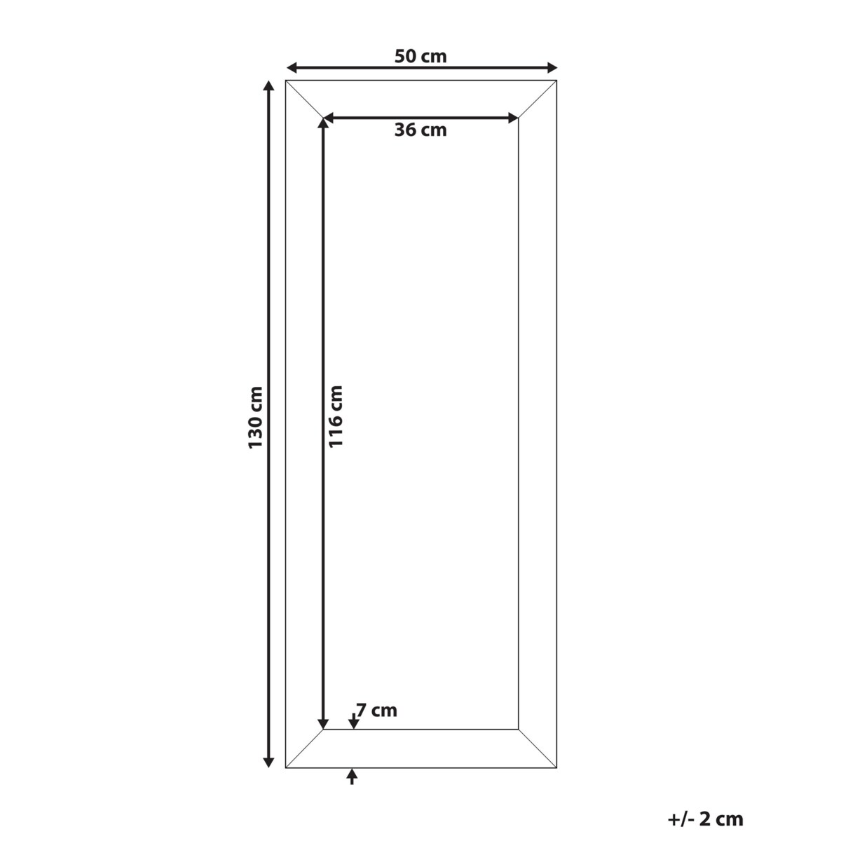 Lustro ścienne MARANS 50 cm 130 cm Brązowy