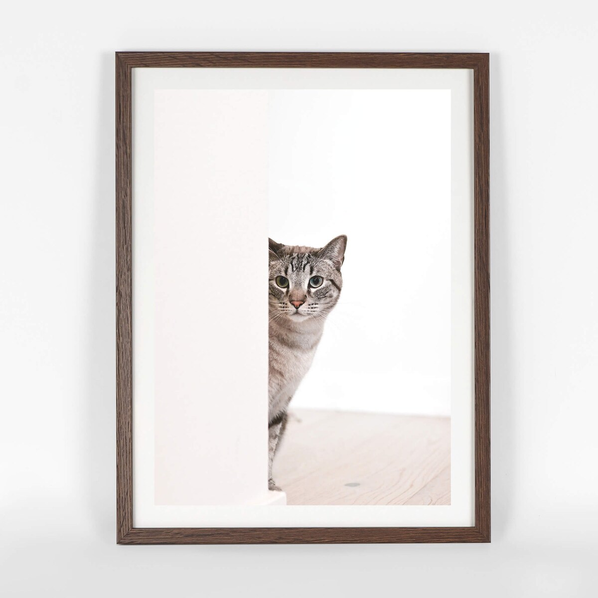 Ramka na zdjęcia 30x40 cm brązowa ciemna rama MDF z plexi wisząca poziom pion klasyczna ramka