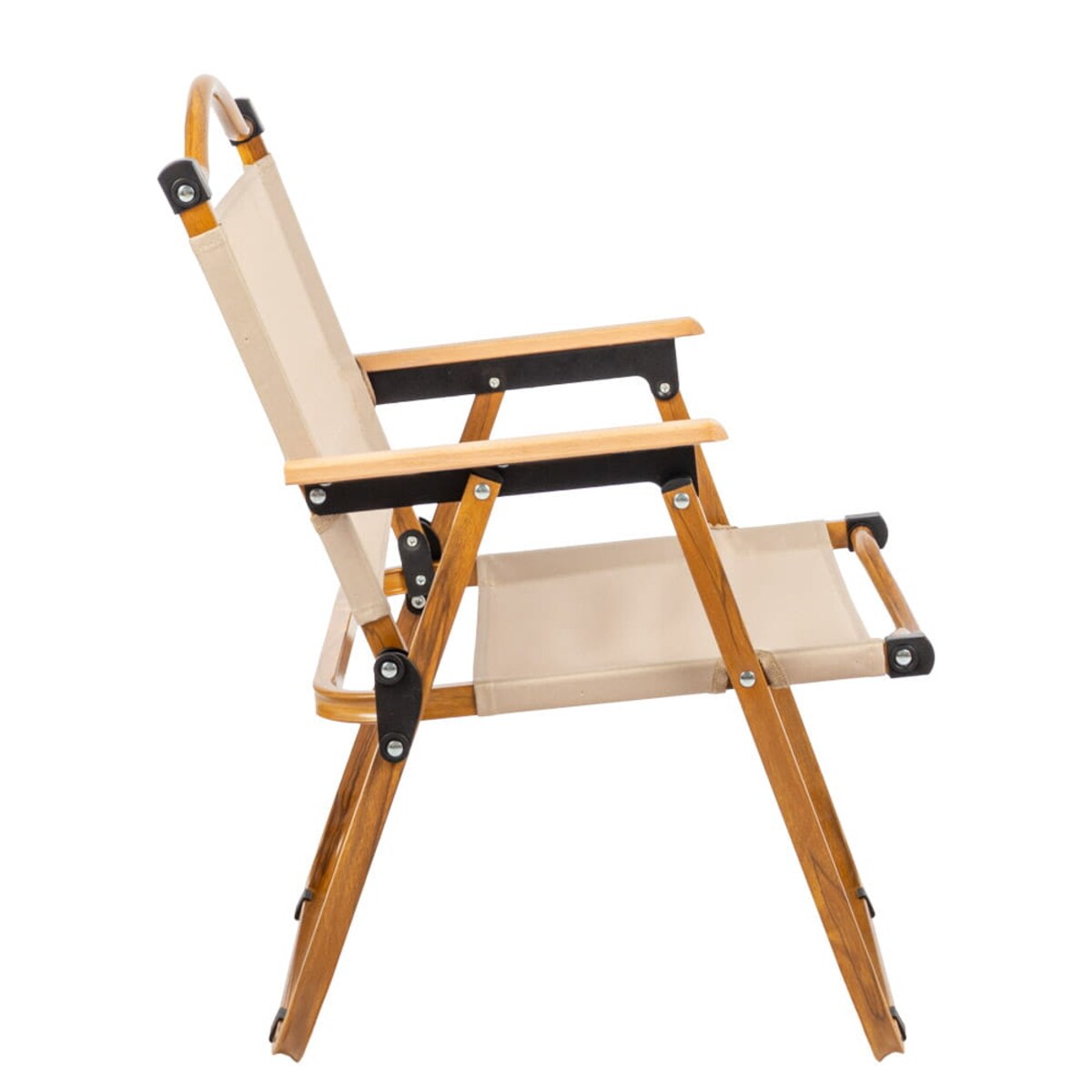 Krzesło kempingowe składany drevo 61cm stalowe, beżowe