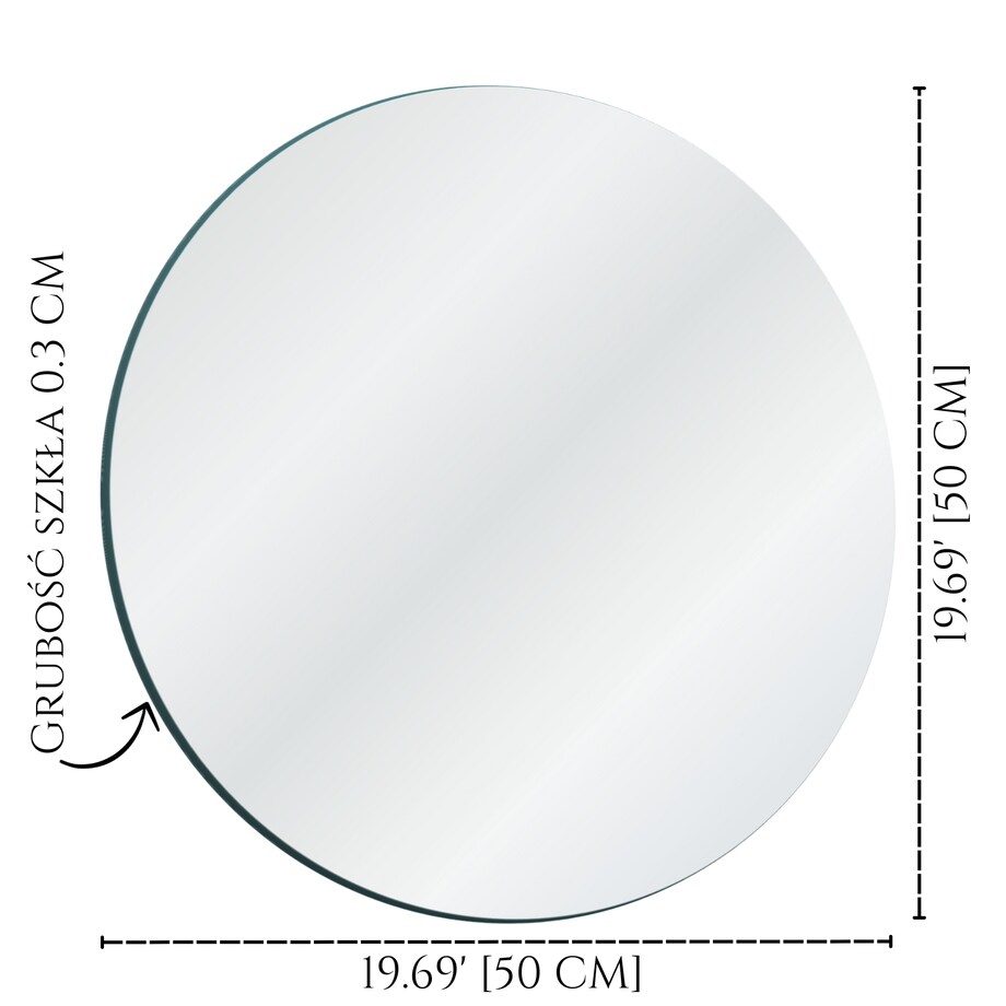 Lustro fazowane okrągłe 50 cm C-kant