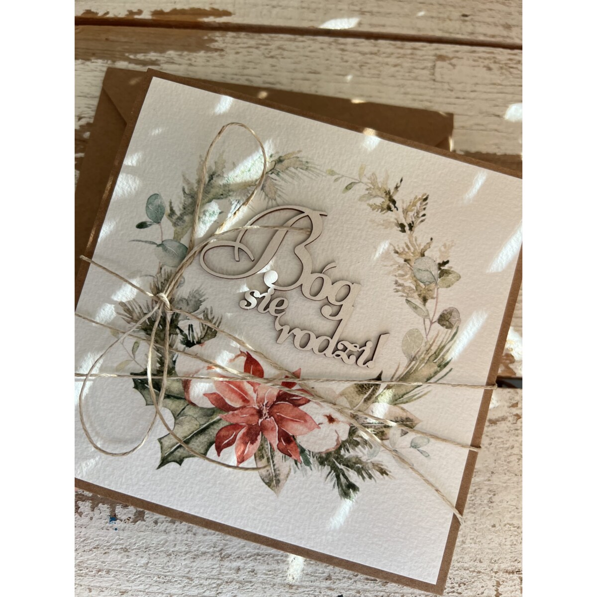 Kartka świąteczna ręcznie robiona na Boże Narodzenie