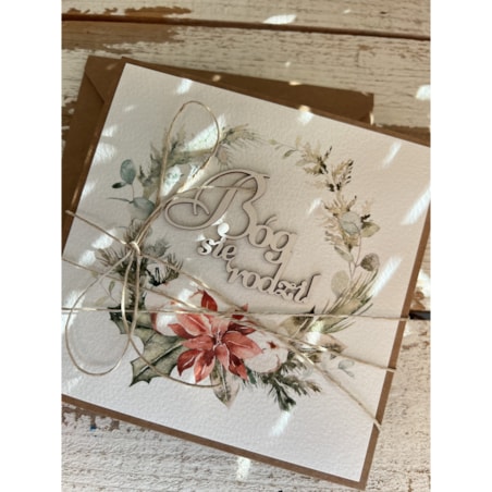 Kartka świąteczna ręcznie robiona na Boże Narodzenie