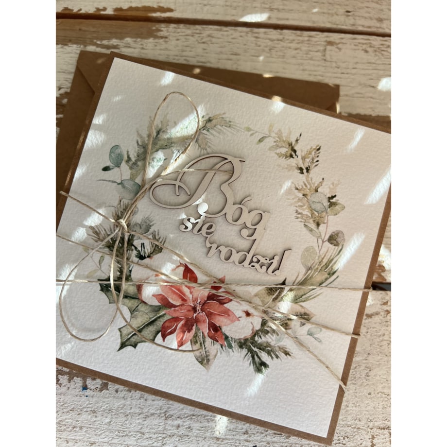 Kartka świąteczna ręcznie robiona na Boże Narodzenie