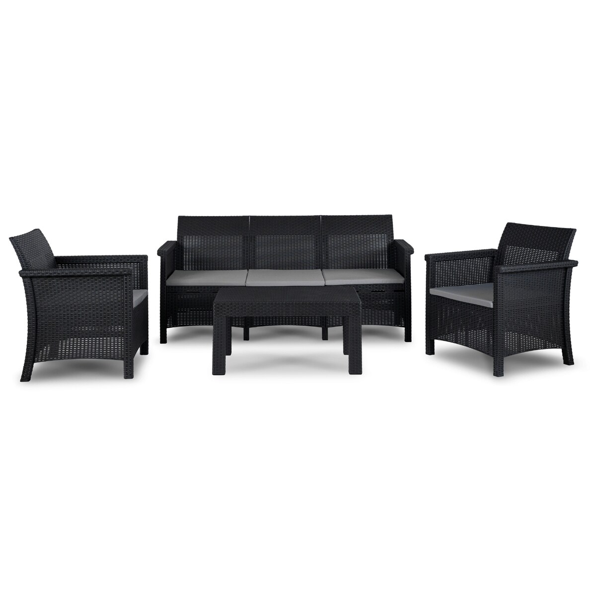 Zestaw Mebli Ogrodowych Na Taras Ogród Technorattan Czarny SAVIO