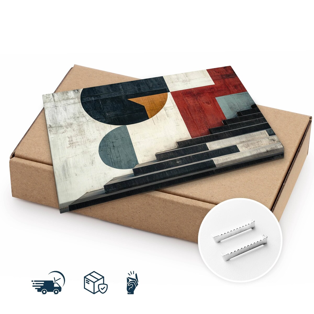 Obraz Do Salonu Sypialni Schody Okręgi Wzory Geometryczne Abstrakcja 70x50cm