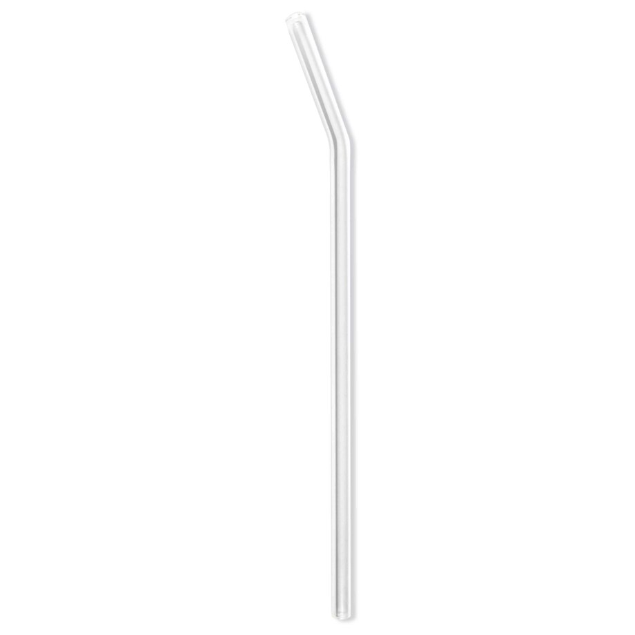 Słomki szklane transparent zakrzywione 23cm zestaw 6 sztuk ze szczoteczką 26629