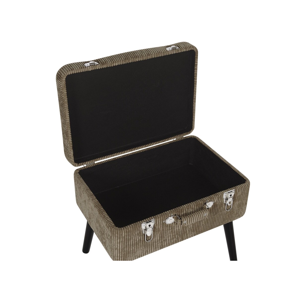 Stołek ze schowkiem sztruksowy beżowy MALLARD