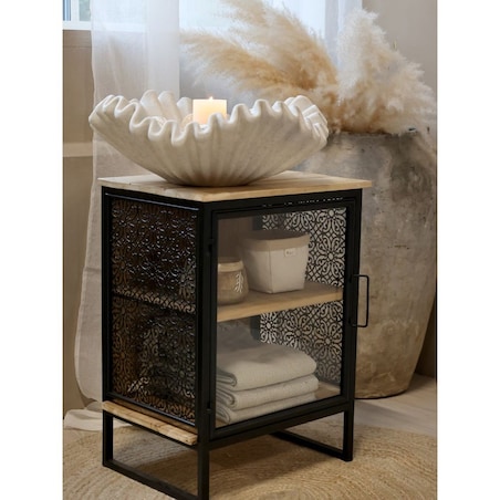 Szafka nocna ażurowa czarna Venice