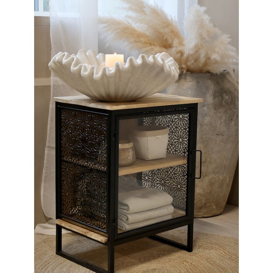 Szafka nocna ażurowa czarna Venice