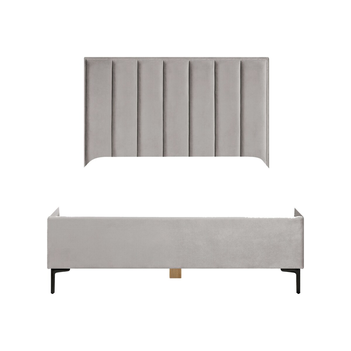 Łóżko z pojemnikiem welurowe 140 x 200 cm szare SEZANNE