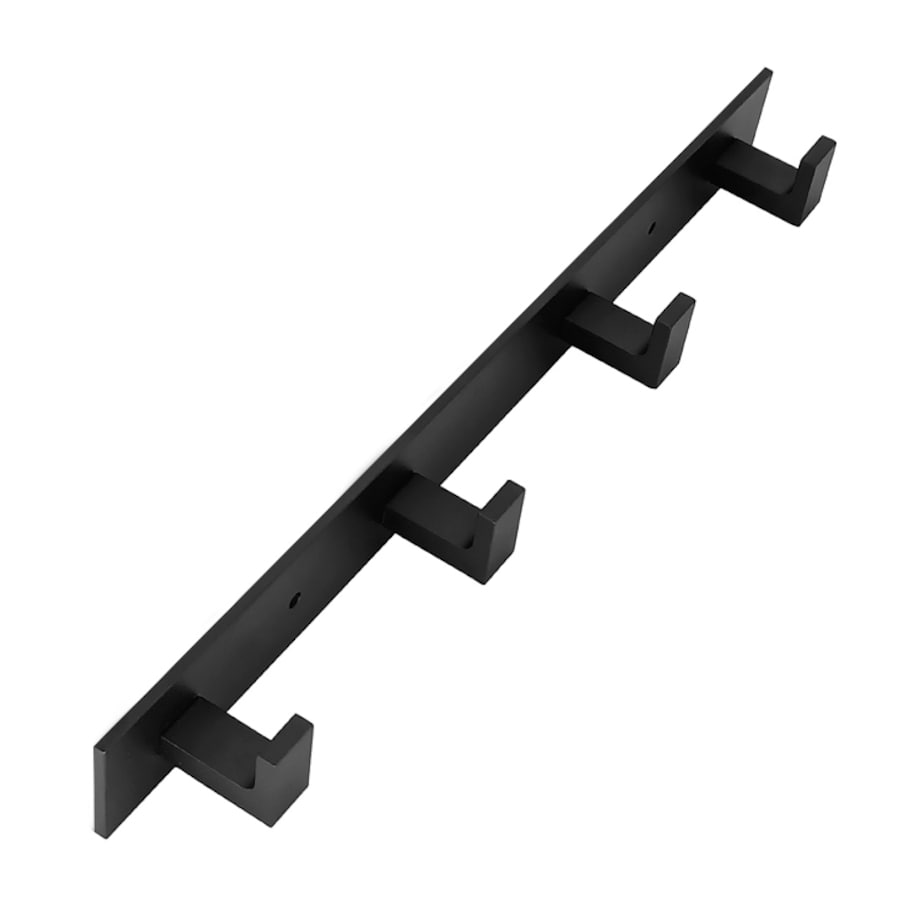 Wieszak Ścienny Na Ręczniki 4 Haki, Czarny