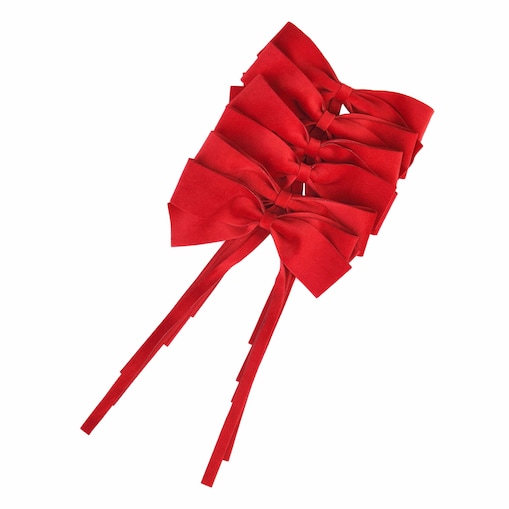 Aksamitne kokardki Red Bows - 6 sztuk