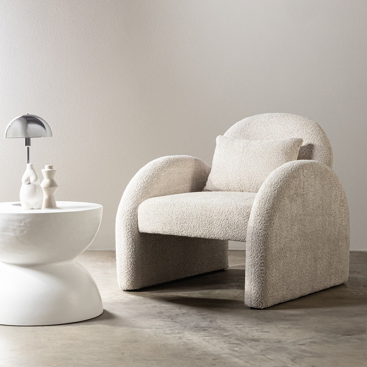 Fotel wypoczynkowy jasnobeżowy Imena