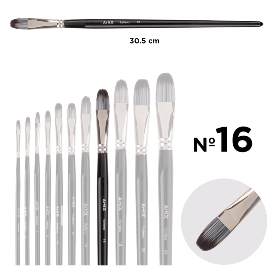 pędzel artystyczny koci język nr 16 artix pp298-08 profesjonalny