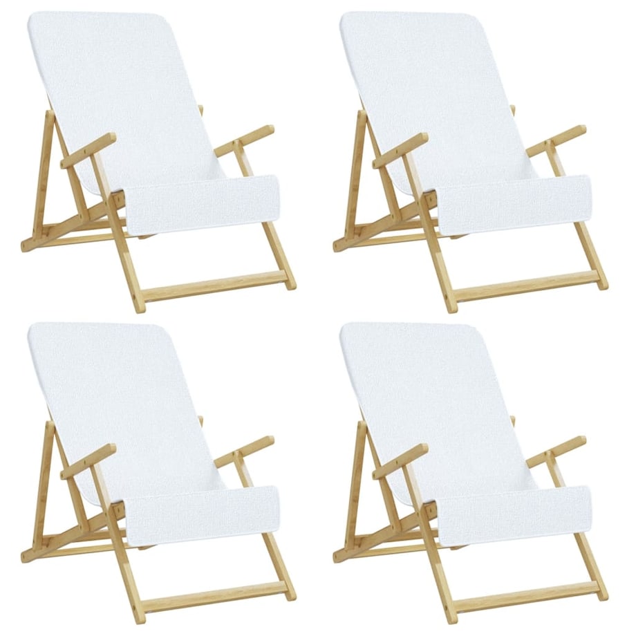 vidaXL Ręczniki plażowe, 4 szt., białe, 60x135 cm, tkanina, 400 g/m²